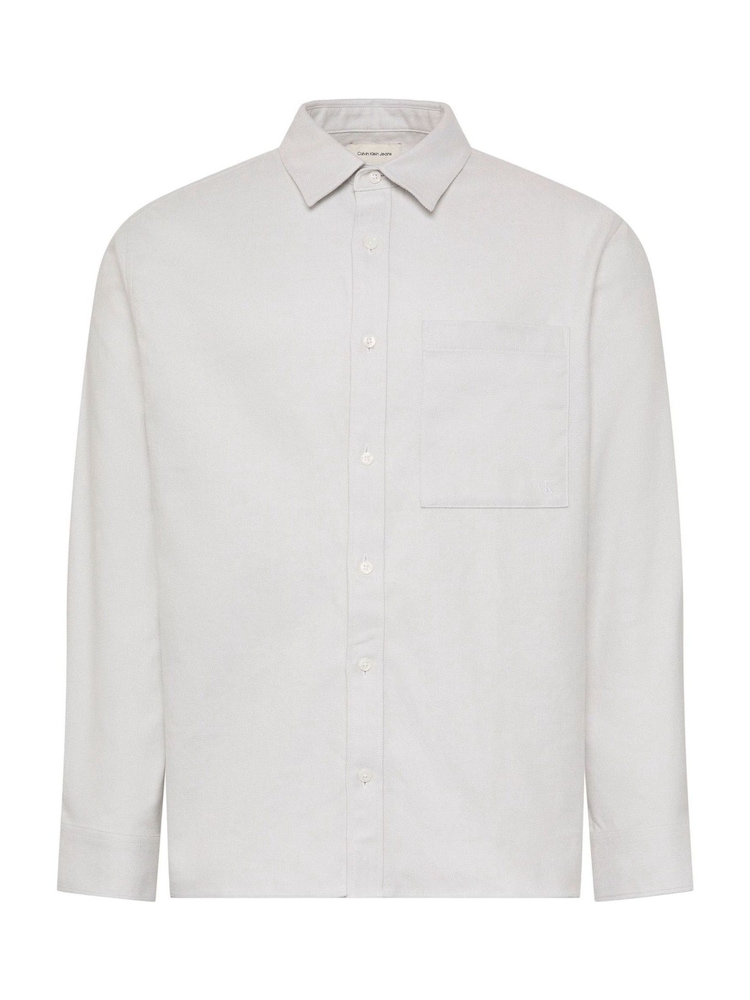 Calvin Klein Blue Melange Flannel Easy Button-Down Shirt - Image 6 of 6 Calvin Klein Blue Melange Flannel Easy Button-Down Shirt - Image 6 of 6