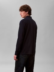 Calvin Klein Blue Long Sleeve Casual Pique Polo Shirt - Image 2 of 5