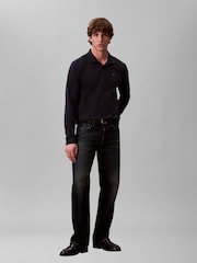 Calvin Klein Blue Long Sleeve Casual Pique Polo Shirt - Image 3 of 5