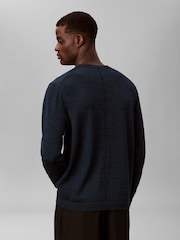 Calvin Klein Blue Merino Wool Classic Jumper - Image 2 of 6