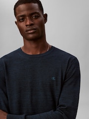 Calvin Klein Blue Merino Wool Classic Jumper - Image 5 of 6