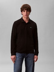 Calvin Klein Black Long Sleeve Casual Pique Polo Shirt - Image 1 of 5