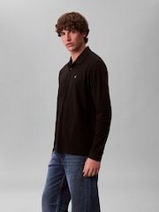 Calvin Klein Black Long Sleeve Casual Pique Polo Shirt - Image 3 of 5