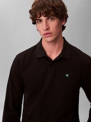 Calvin Klein Black Long Sleeve Casual Pique Polo Shirt - Image 5 of 5
