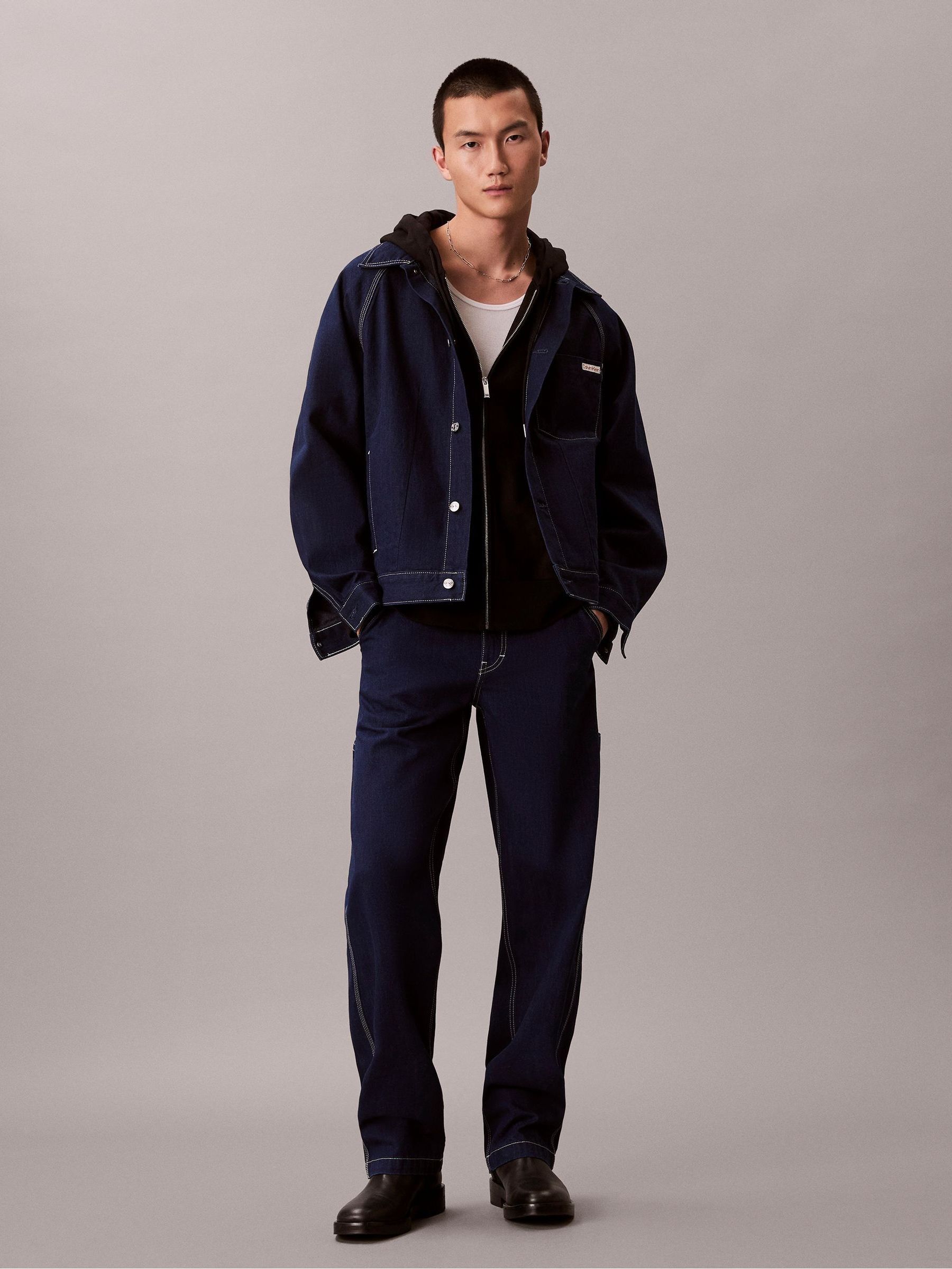 Buy Calvin Klein Blue Denim Darted Workwear Jacket from Next USA