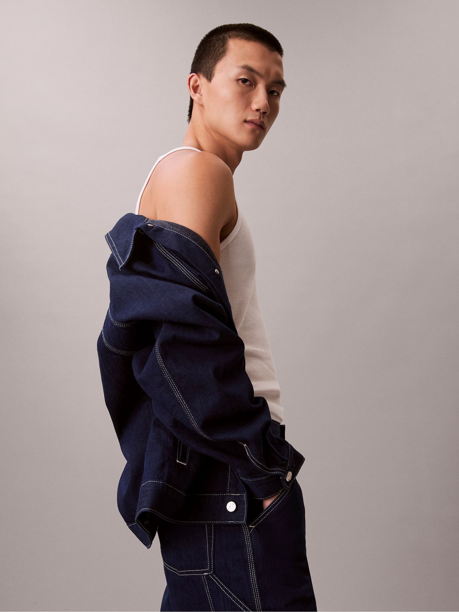 Buy Calvin Klein Blue Denim Darted Workwear Jacket from Next USA