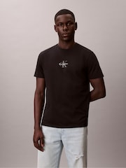 Calvin Klein Black Short Sleeve 30s Micro Monologo Graphic T-Shirt - Image 3 of 5