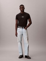 Calvin Klein Black Short Sleeve 30s Micro Monologo Graphic T-Shirt - Image 5 of 5