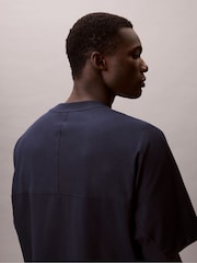 Calvin Klein Blue Short Sleeve 16s Jersey Logo Jacquard T-Shirt - Image 5 of 6