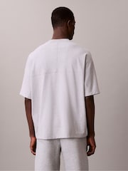 Calvin Klein Grey Short Sleeve 16s Jersey Logo Jacquard T-Shirt - Image 3 of 5