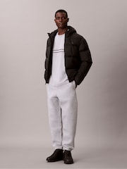 Calvin Klein Grey Short Sleeve 16s Jersey Logo Jacquard T-Shirt - Image 4 of 5