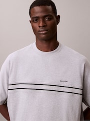 Calvin Klein Grey Short Sleeve 16s Jersey Logo Jacquard T-Shirt - Image 5 of 5