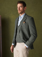 Khakigrün - Wool Blend Donegal Textured Blazer - Bild 1 von 11