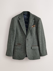 Khakigrün - Wool Blend Donegal Textured Blazer - Bild 6 von 11