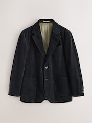 Black Regular Fit Corduroy Blazer - Image 1 of 12