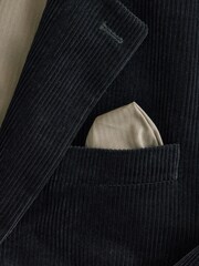 Black Regular Fit Corduroy Blazer - Image 10 of 12