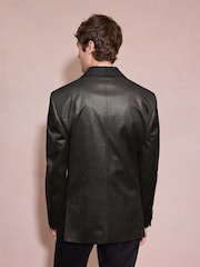 Zwart/goud - Normale Pasvorm - Fluwelen blazer met patroon - Afbeelding 3 van 11