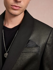 Zwart/goud - Normale Pasvorm - Fluwelen blazer met patroon - Afbeelding 4 van 11