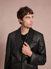 Zwart/goud - Normale Pasvorm - Fluwelen blazer met patroon - Afbeelding 5 van 11