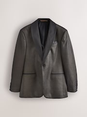 Zwart/goud - Normale Pasvorm - Fluwelen blazer met patroon - Afbeelding 6 van 11