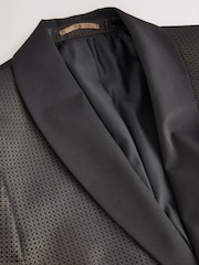 Zwart/goud - Normale Pasvorm - Fluwelen blazer met patroon - Afbeelding 8 van 11