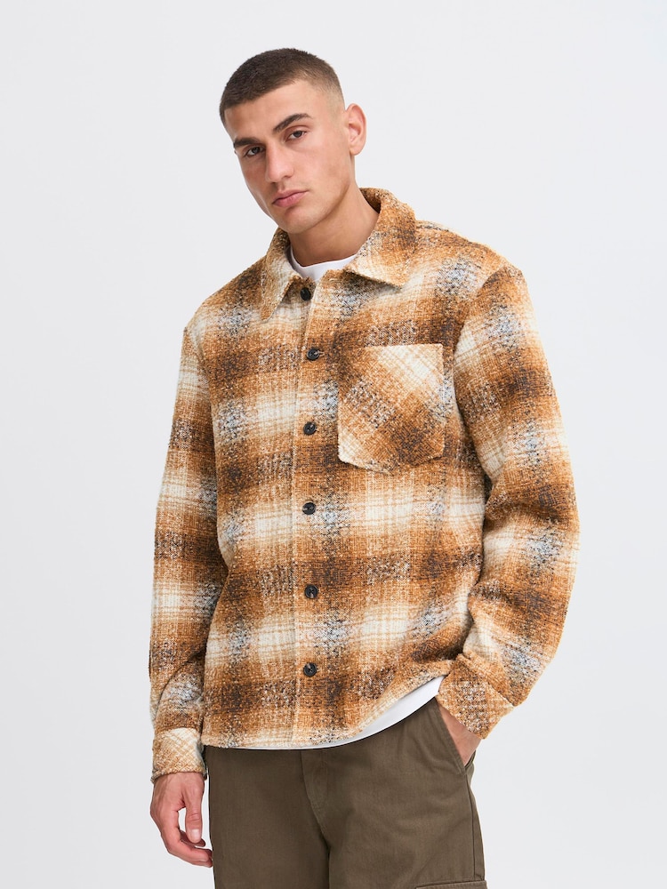 !Solid Brown Regular Fit Shirt - Image 1 of 5 !Solid Brown Regular Fit Shirt - Image 1 of 5