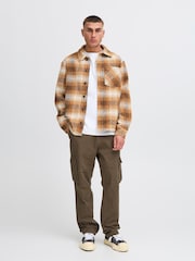!Solid Brown Regular Fit Shirt - Image 3 of 5