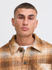 !Solid Brown Regular Fit Shirt - Image 4 of 5