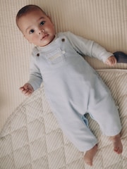 Blue Plain Cord Dungaree and Bodysuit Baby Set (0mths-2yrs) - Image 1 of 13