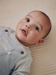 Blue Plain Cord Dungaree and Bodysuit Baby Set (0mths-2yrs) - Image 3 of 13