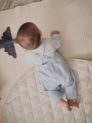 Blue Plain Cord Dungaree and Bodysuit Baby Set (0mths-2yrs) - Image 4 of 13