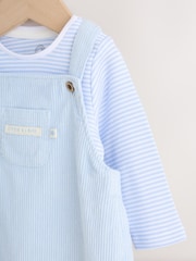 Blue Plain Cord Dungaree and Bodysuit Baby Set (0mths-2yrs) - Image 8 of 13