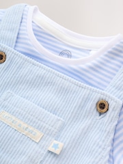 Blue Plain Cord Dungaree and Bodysuit Baby Set (0mths-2yrs) - Image 9 of 13