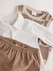 Brown Baby Knit Vest Bodysuit and Trousers Set (0mths-3yrs) - Image 11 of 13