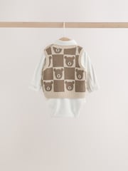 Brown Baby Knit Vest Bodysuit and Trousers Set (0mths-3yrs) - Image 6 of 13