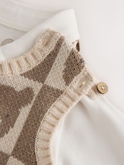 Brown Baby Knit Vest Bodysuit and Trousers Set (0mths-3yrs) - Image 9 of 13