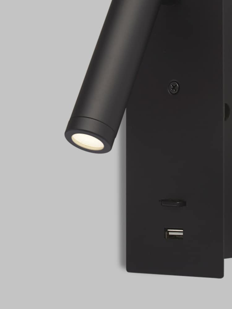 Searchlight Matt Black and Clear Low USB Reading Light - Image 2 of 4 Searchlight Matt Black and Clear Low USB Reading Light - Image 2 of 4