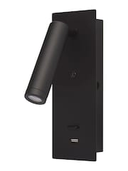 Searchlight Matt Black and Clear Low USB Reading Light - Image 4 of 4