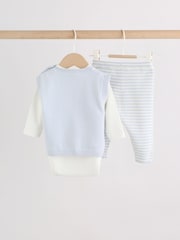 Blue Knit Vest, Bodysuit and Trouser Baby Set (0mths-3yrs) - Image 10 of 22