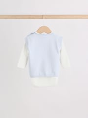 Blue Knit Vest, Bodysuit and Trouser Baby Set (0mths-3yrs) - Image 11 of 22