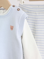 Blue Knit Vest, Bodysuit and Trouser Baby Set (0mths-3yrs) - Image 13 of 22