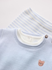 Blue Knit Vest, Bodysuit and Trouser Baby Set (0mths-3yrs) - Image 14 of 22