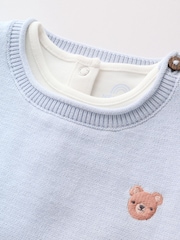 Blue Knit Vest, Bodysuit and Trouser Baby Set (0mths-3yrs) - Image 15 of 22
