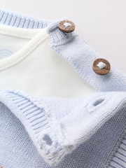 Blue Knit Vest, Bodysuit and Trouser Baby Set (0mths-3yrs) - Image 16 of 22