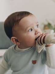 Blue Knit Vest, Bodysuit and Trouser Baby Set (0mths-3yrs) - Image 4 of 22