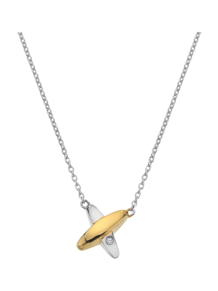 Hot Diamonds Sterling Silver Coupled Two Tone Necklace - Image 2 of 3 Hot Diamonds Sterling Silver Coupled Two Tone Necklace - Image 2 of 3