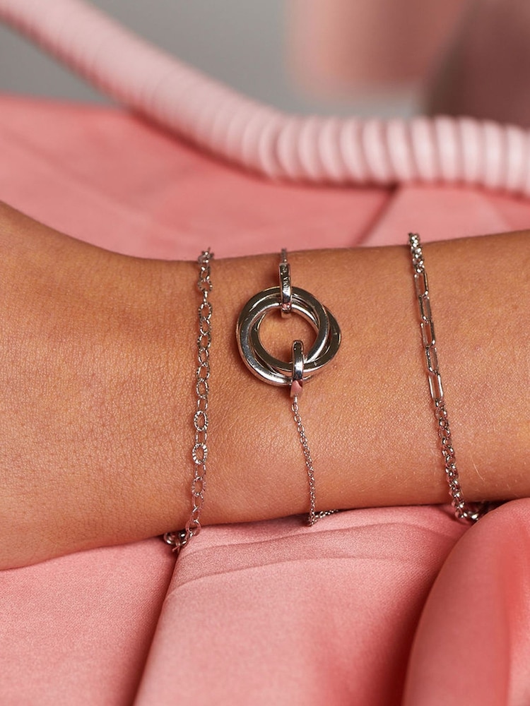 Hot Diamonds Sterling Silver Diamond Cut Oval Bracelet - Image 3 of 3 Hot Diamonds Sterling Silver Diamond Cut Oval Bracelet - Image 3 of 3