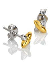 Hot Diamonds Sterling Silver Coupled Two Tone Earrings - Imagen 1 de 3