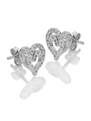 Hot Diamonds Sterling Silver Shimmer Heart Earrings - Image 1 of 3