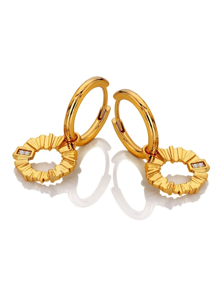 Hot Diamonds Gold Tone HD X GE Believe Hoop Earrings - Image 1 of 3 Hot Diamonds Gold Tone HD X GE Believe Hoop Earrings - Image 1 of 3